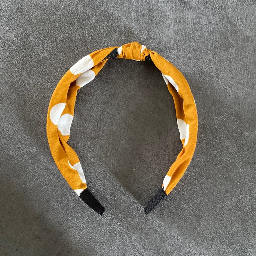 Burnt Yellow Polka Dot Headband